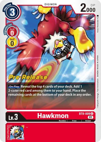 Hawkmon BT8-009 U New Awakening Pre-Release Cards Digimon card