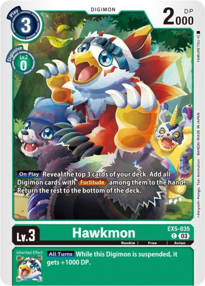 Hawkmon EX5-035 C Animal Colosseum Digimon card