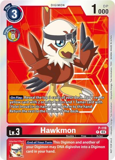 Hawkmon Tamer Party Pack The Beginning Ver 20 P-119 P Digimon Promotion Cards Digimon card