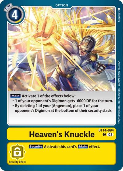 Heavens Knuckle BT14-094 C Blast Ace Digimon card