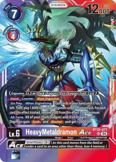 HeavyMetaldramon ACE BT20-077 SR Release Special Booster 2.5 Digimon card