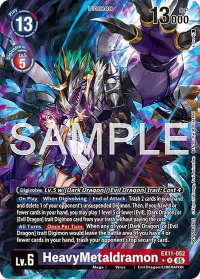 HeavyMetaldramon (Box Topper) EX11-052 R Dawn of Liberator Digimon card