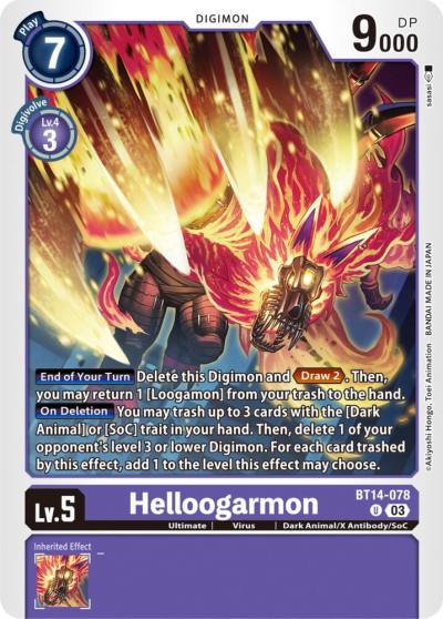 Helloogarmon BT14-078 U Blast Ace Digimon card
