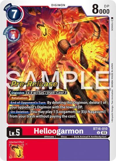 Helloogarmon BT16-010 U Beginning Observer Pre-Release Cards Digimon card