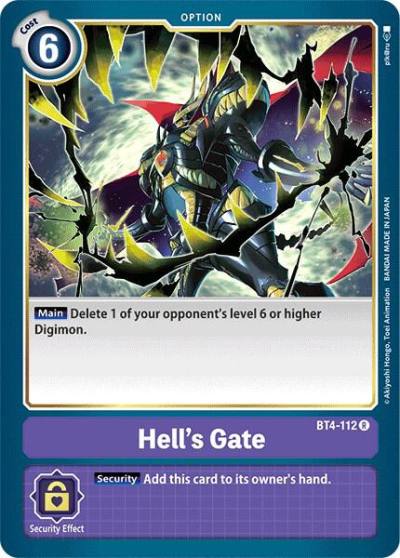 Hells Gate BT4-112 R Great Legend Digimon card