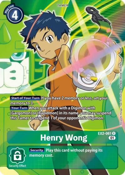 Henry Wong Alternate Art EX2-061 R Digital Hazard Digimon card
