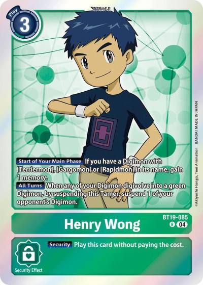 Henry Wong BT19-085 R Release Special Booster 2.5 Digimon card