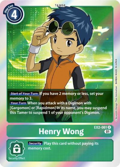 Henry Wong EX2-061 R Digital Hazard Digimon card
