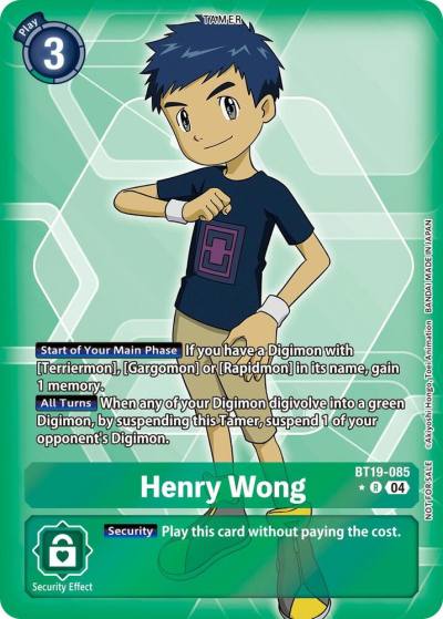 Henry Wong Release Special Booster 25 Box Promotion Pack BT19-085 R Release Special Booster 2.5 Digimon card