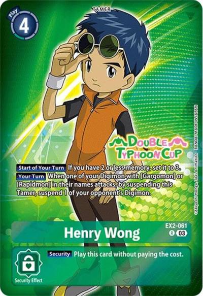 Henry Wong Reprint EX2-061 R Starter Deck 17: Double Typhoon Advanced Deck Set Pre-Release Cards Digimon card