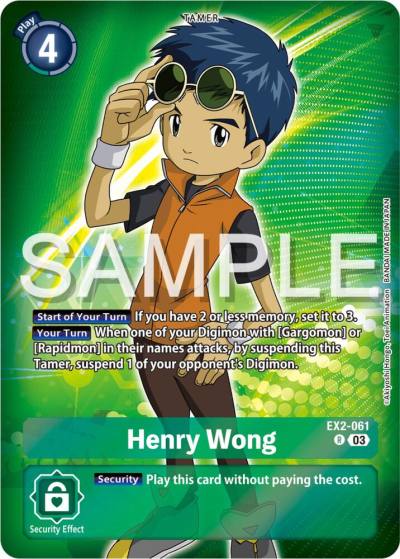 Henry Wong Reprint EX2-061 R Starter Deck 17: Double Typhoon Advanced Deck Set Digimon card