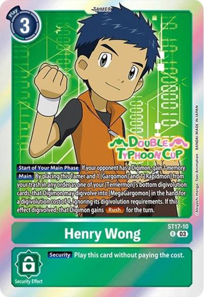 Henry Wong ST17-10 R Starter Deck 17: Double Typhoon Advanced Deck Set Pre-Release Cards Digimon card
