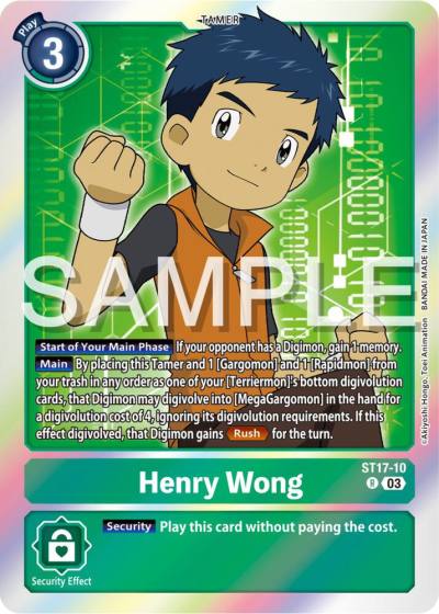 Henry Wong ST17-10 R Starter Deck 17: Double Typhoon Advanced Deck Set Digimon card