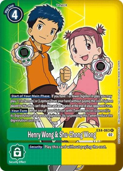 Henry Wong and Shu Chong Wong Alternate Art EX4-063 R Alternative Being Booster Digimon card