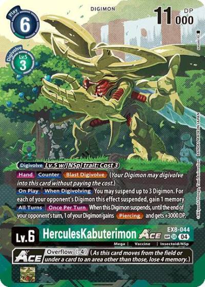 HerculesKabuterimon ACE Textured EX8-044 SR Chain of Liberation Digimon card