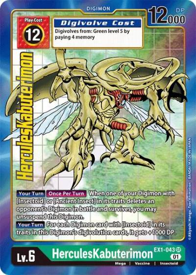 HerculesKabuterimon Alternate Art EX1-043 SR Classic Collection Digimon card