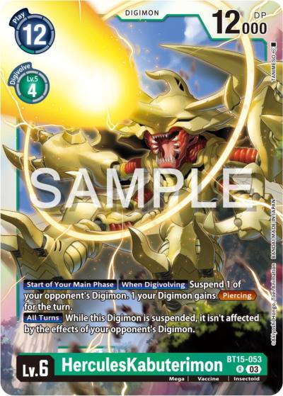 HerculesKabuterimon BT15-053 R Exceed Apocalypse Digimon card