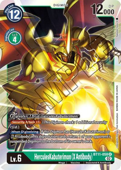 HerculesKabuterimon X Antibody BT11-058 R Dimensional Phase Digimon card
