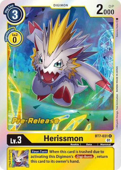 Herissmon BT7-031 R Next Adventure Pre-Release Cards Digimon card