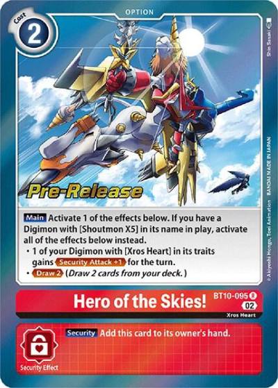 Hero of the Skies BT10-095 R Xros Encounter Pre-Release Cards Digimon card