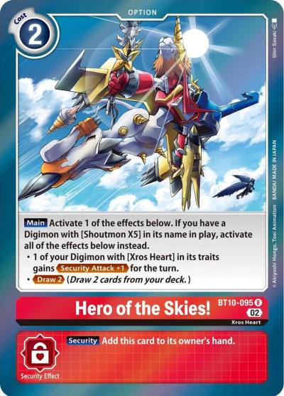 Hero of the Skies BT10-095 R Xros Encounter Digimon card