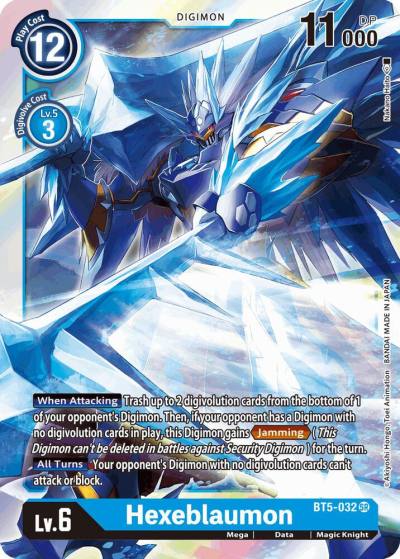 Hexeblaumon BT5-032 SR Battle of Omni Digimon card