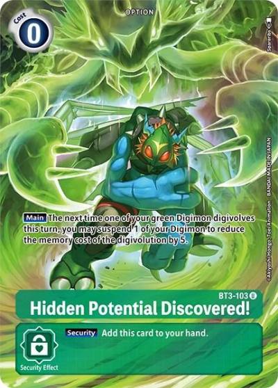 Hidden Potential Discovered Alternate Art BT3-103 U Dimensional Phase Digimon card