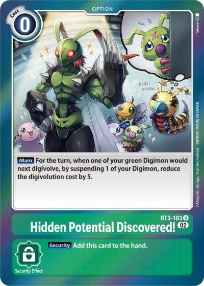 Hidden Potential Discovered Resurgence Booster Reprint BT3-103 U Resurgence Booster Digimon card