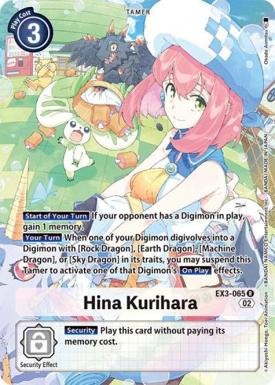 Hina Kurihara Alternate Art EX3-065 R Draconic Roar Digimon card