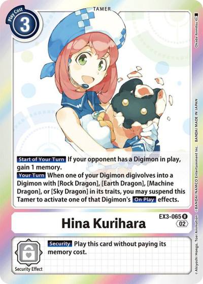 Hina Kurihara EX3-065 R Draconic Roar Digimon card