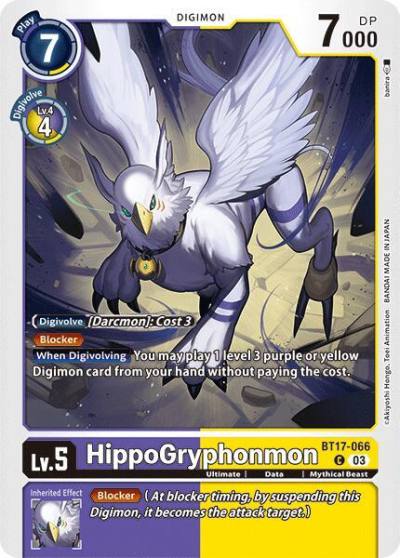 HippoGryphonmon BT17-066 C Secret Crisis Digimon card