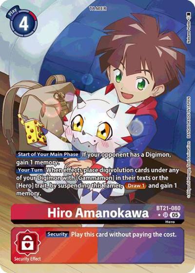 Hiro Amanokawa Alternate Art BT21-080 SR World Convergence Digimon card