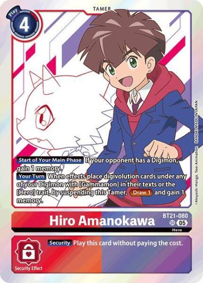 Hiro Amanokawa BT21-080 SR World Convergence Digimon card