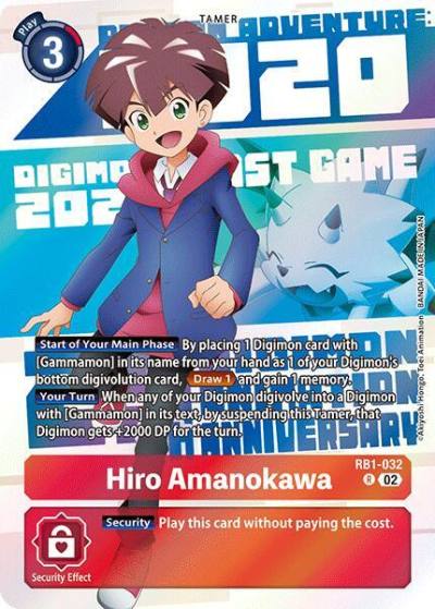 Hiro Amanokawa Digimon Animation Series 25th Anniversary Set RB1-032 R Resurgence Booster Digimon card