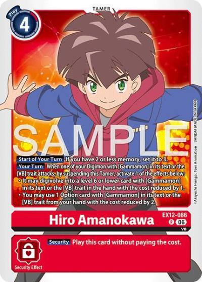 Hiro Amanokawa EX12-066 R Digital World Shambala Digimon card