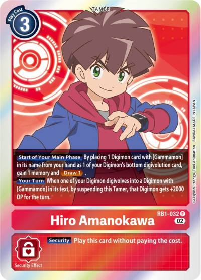 Hiro Amanokawa RB1-032 R Resurgence Booster Digimon card
