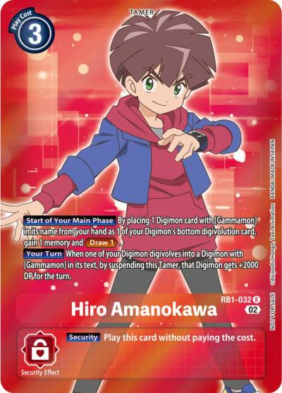 Hiro Amanokawa Resurgence Booster Box Promotion Pack RB1-032 R Resurgence Booster Digimon card