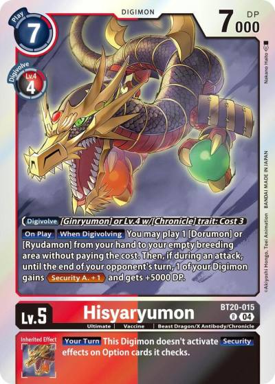 Hisyaryumon BT20-015 R Release Special Booster 2.5 Digimon card