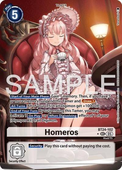 Homeros Alternate Art BT24-102 SEC Time Stranger Digimon card