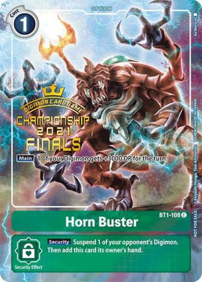 Horn Buster 2021 Championship Finals Tamers Evolution Pack BT1-108 C Release Special Booster 1.0 Digimon card