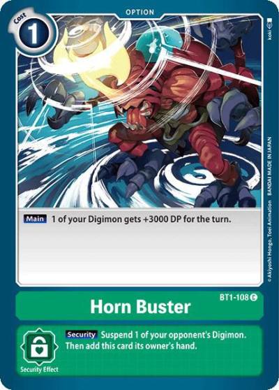Horn Buster BT1-108 C Release Special Booster 1.0 Digimon card