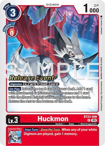 Huckmon BT23-006 R Hackers' Slumber Release Event Cards Digimon card