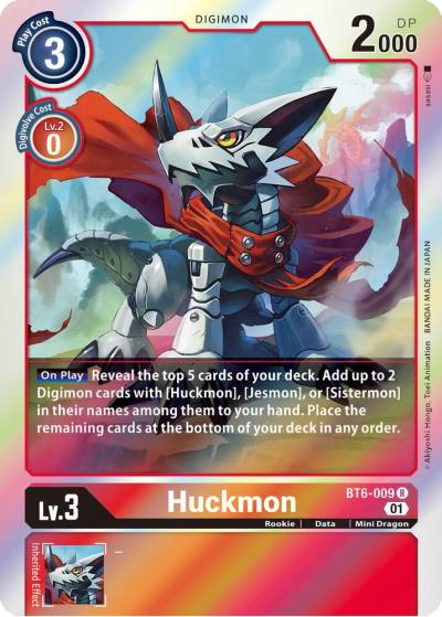 Huckmon BT6-009 R Double Diamond Digimon card