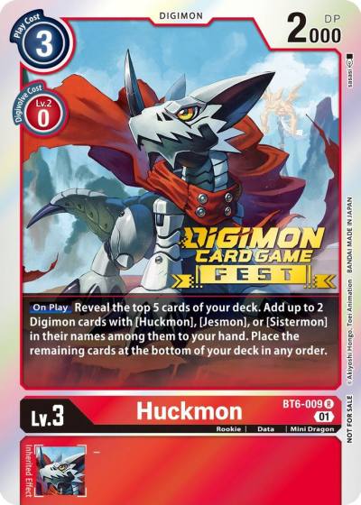 Huckmon Digimon Card Game Fest 2022 BT6-009 R Double Diamond Digimon card