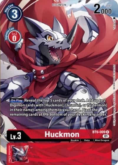 Huckmon Digimon Royal Knights Card Set BT6-009 R Double Diamond Digimon card
