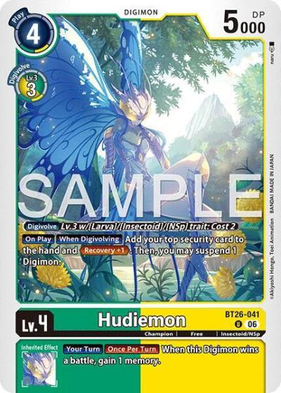 Hudiemon BT26-041 U Timeless Bonds Digimon card