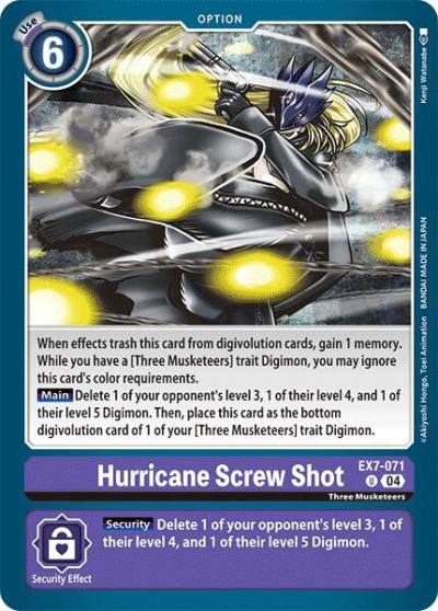 Hurricane Screw Shot EX7-071 U Digimon LIBERATOR Digimon card