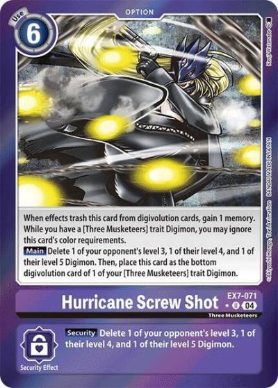 Hurricane Screw Shot Foil EX7-071 U Digimon LIBERATOR Digimon card