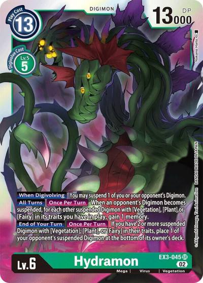 Hydramon EX3-045 SR Draconic Roar Digimon card