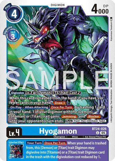 Hyogamon BT24-026 U Time Stranger Digimon card
